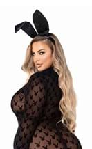 Playboy Plus Size Women's Sheer Bunny Bodysuit