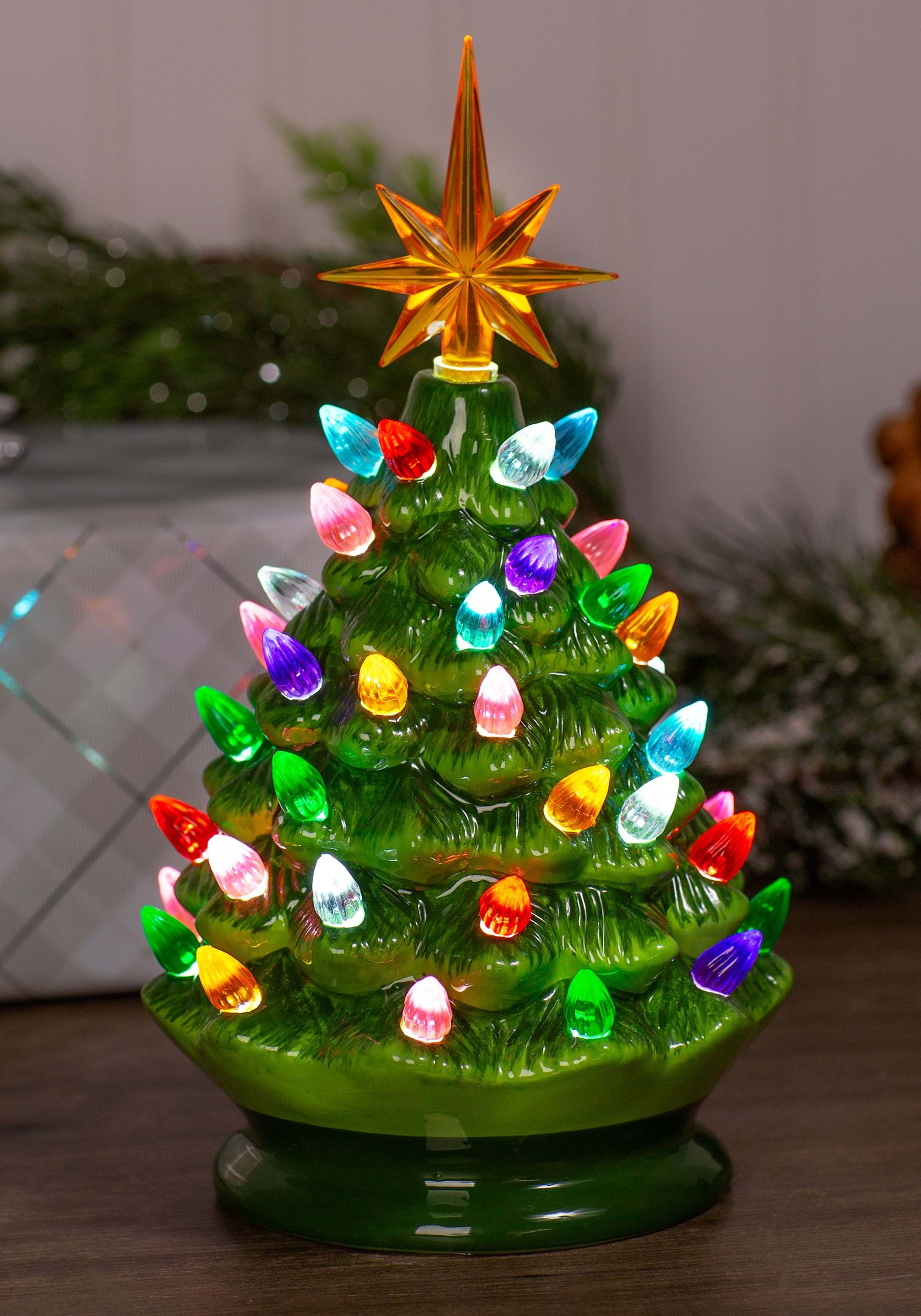 10 Inch Tabletop Ceramic Christmas Tree | Christmas Decorations