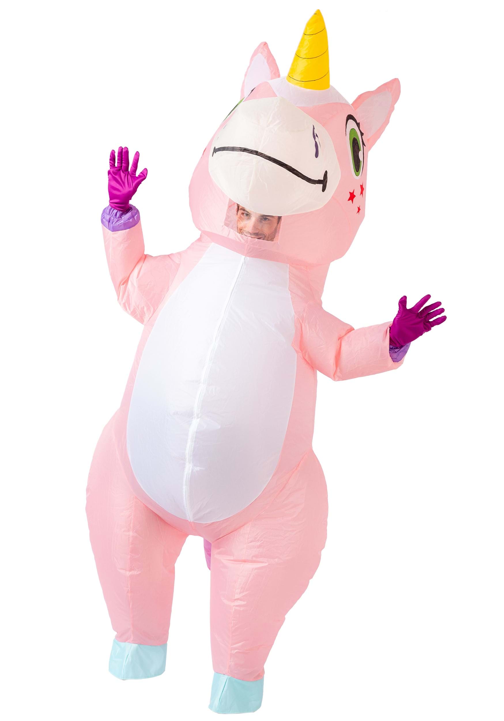 Inflatable Pink Unicorn Adult Costume