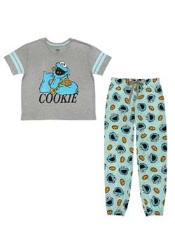 Womens Cookie Monster Varsity Tee and Jogger Set