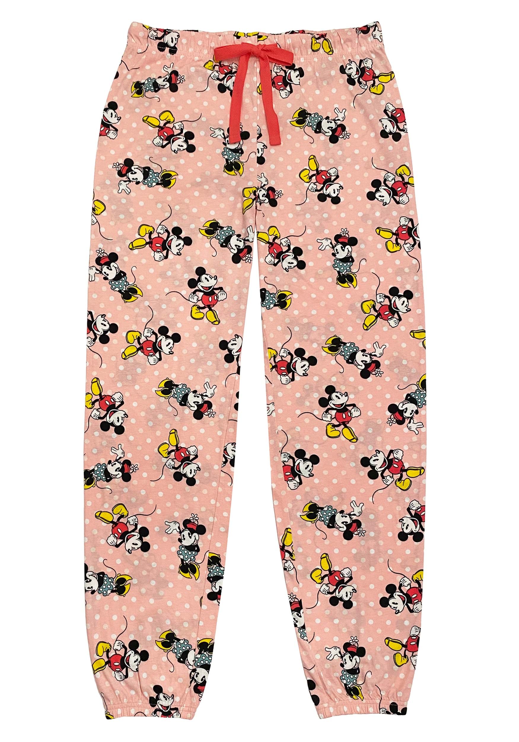 Mickey Mouse Embroidered Drawstring Elastic Waist Sweatpants