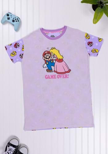 Womens Mario Peach Game Over Oversized Sleep Shirt