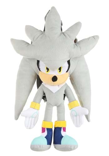 Silver Sonic 16 Inch Plush Backpack