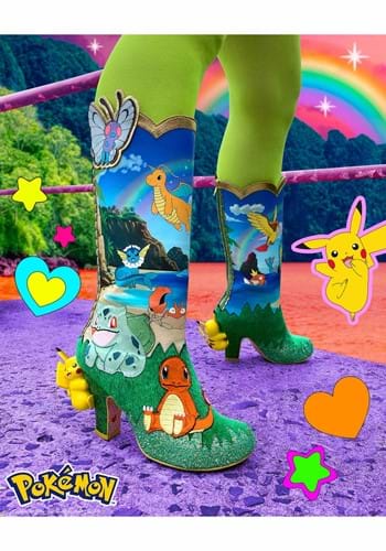 Irregular Choice Pokemon Beach Day Tall Boot Heel
