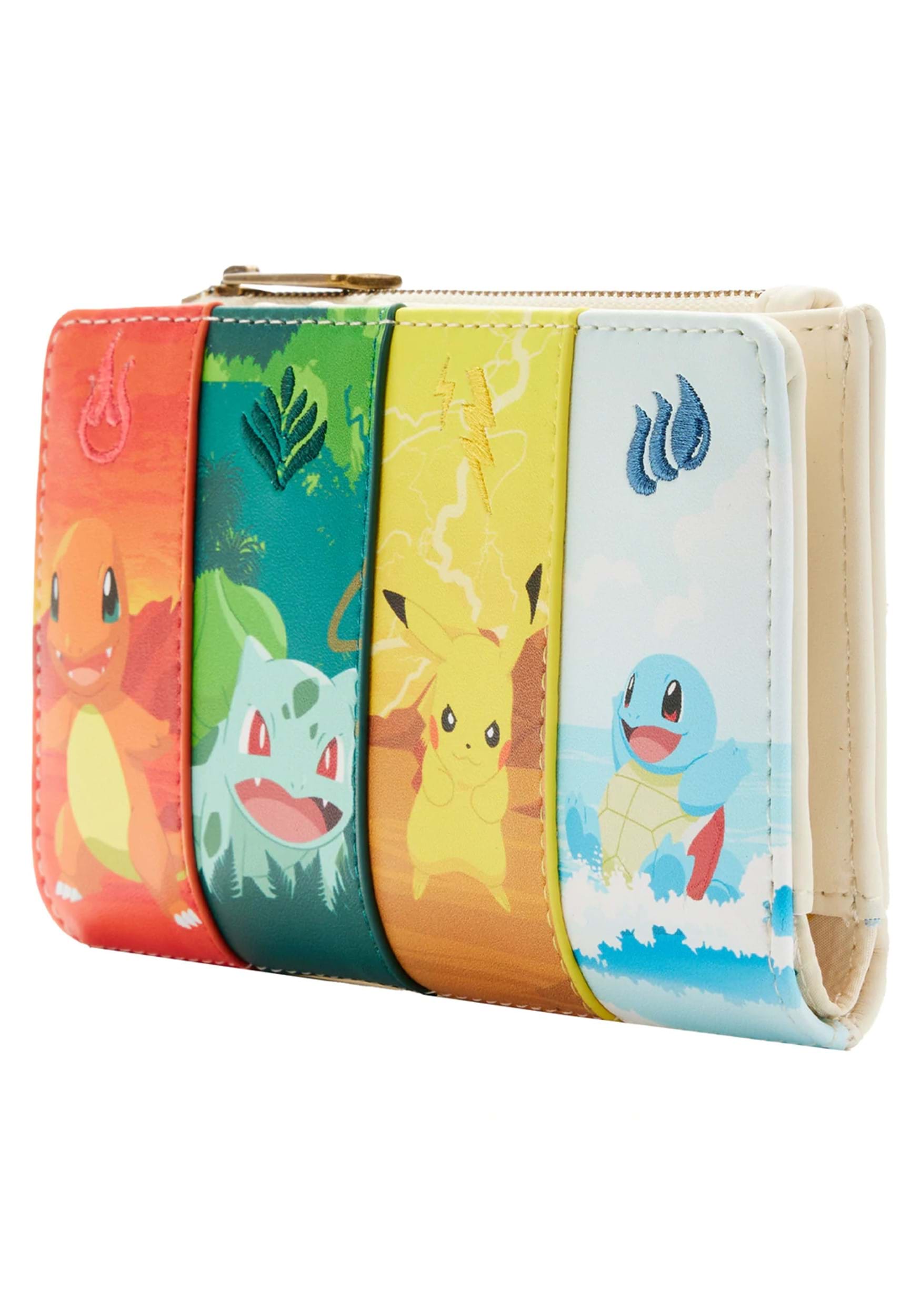 Loungefly Pokemon Eevee Evolutions Flap Wallet with Zipper Charm