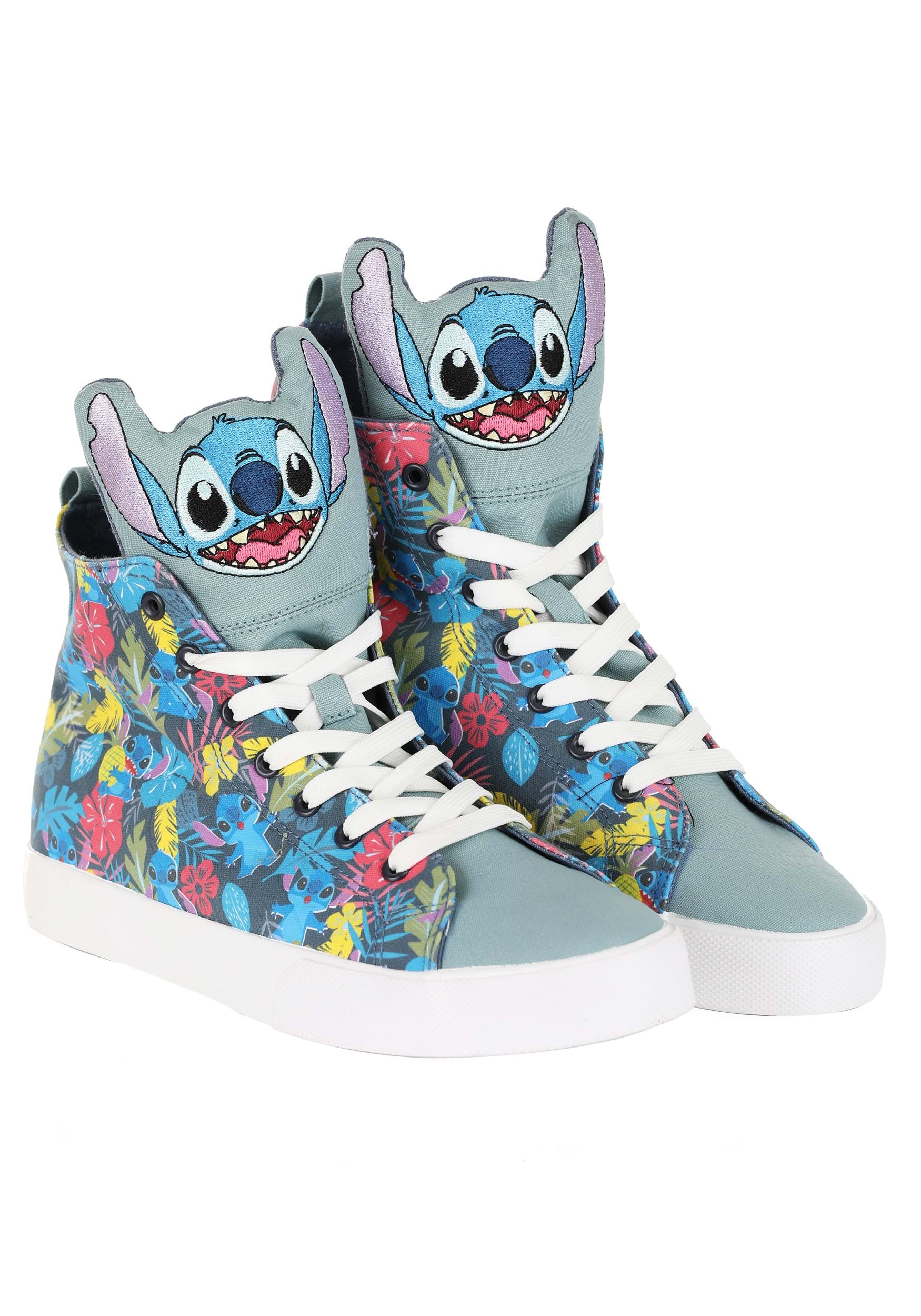 Disney Stitch Unisex Kids Light Up Sole Blue Hi Top Sneaker Size: 8