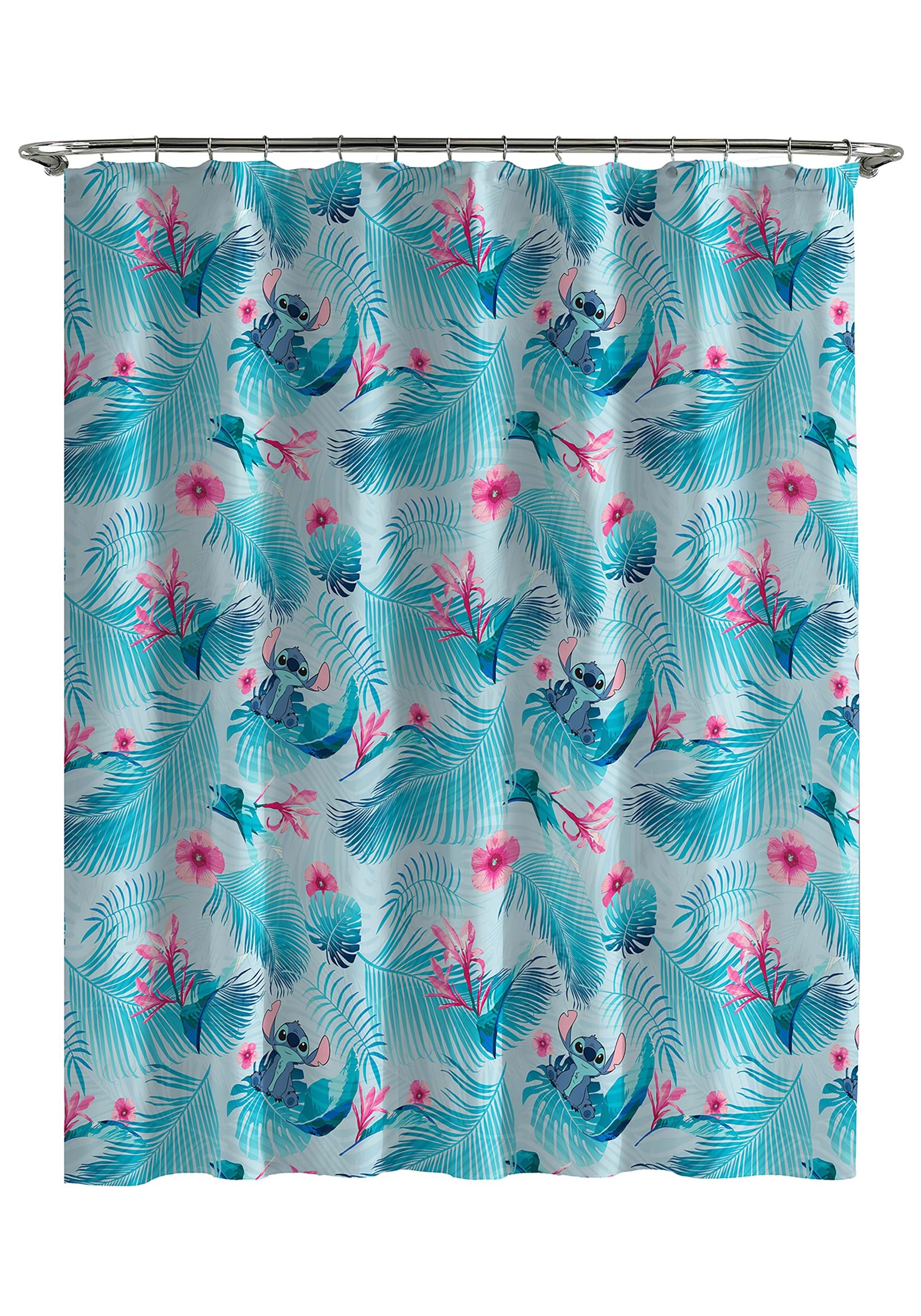 Floral Fun Disney Lilo & Stitch Shower Curtain