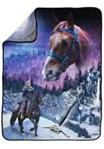 The Witcher Geralt On Horse Throw Blanket Alt 1