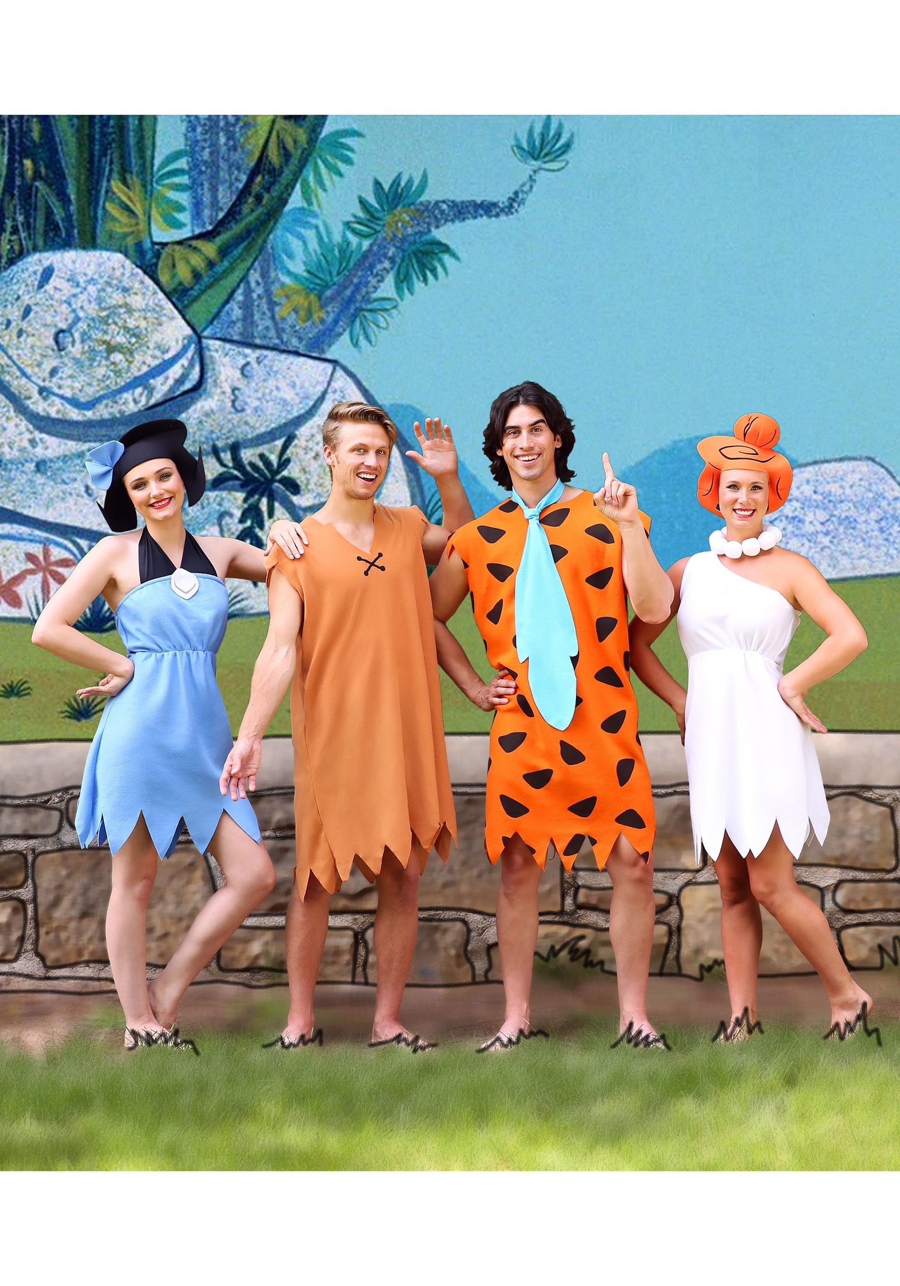 Womens Wilma Flintstone Costume Flintstones Flinstone Wig Necklace Ladies Adult 