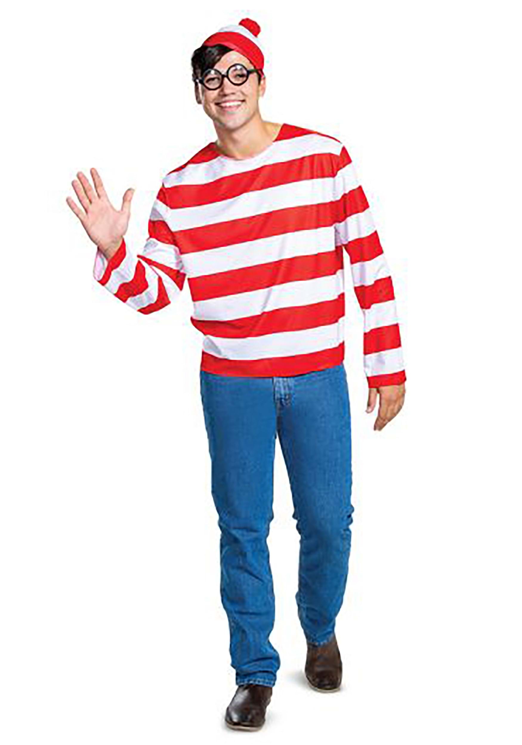Photos - Fancy Dress Classic Disguise Where's Waldo Adult  Waldo Men's Costume Red/White DI1 