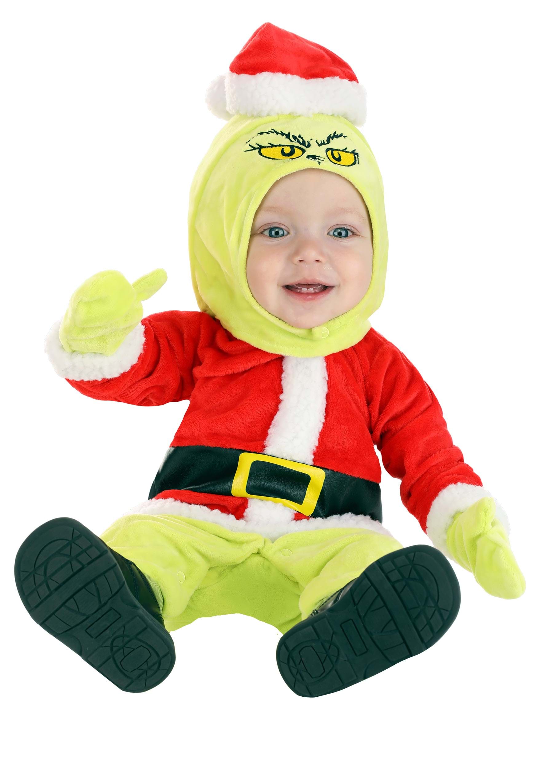 Photos - Fancy Dress SanTa FUN Costumes The Grinch  Costume for Infants Black/Green/Red 