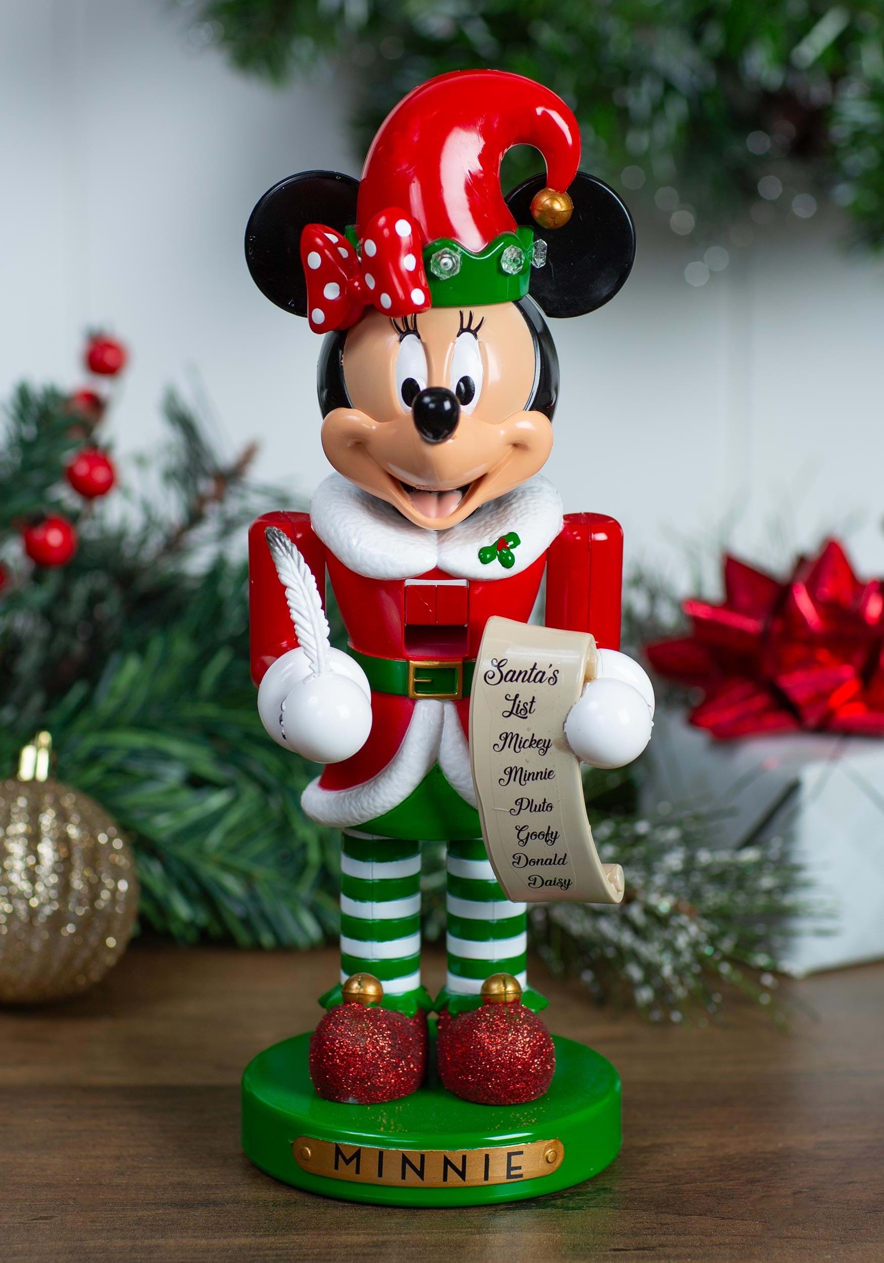 10 Inch Minnie The Elf Nutcracker | Disney Christmas Decorations