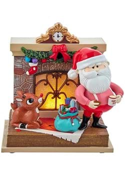 Rudolph and Santa Fireplace Table Piece