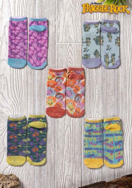 Adult Fraggle Rock 5 Pack Low Cut Socks