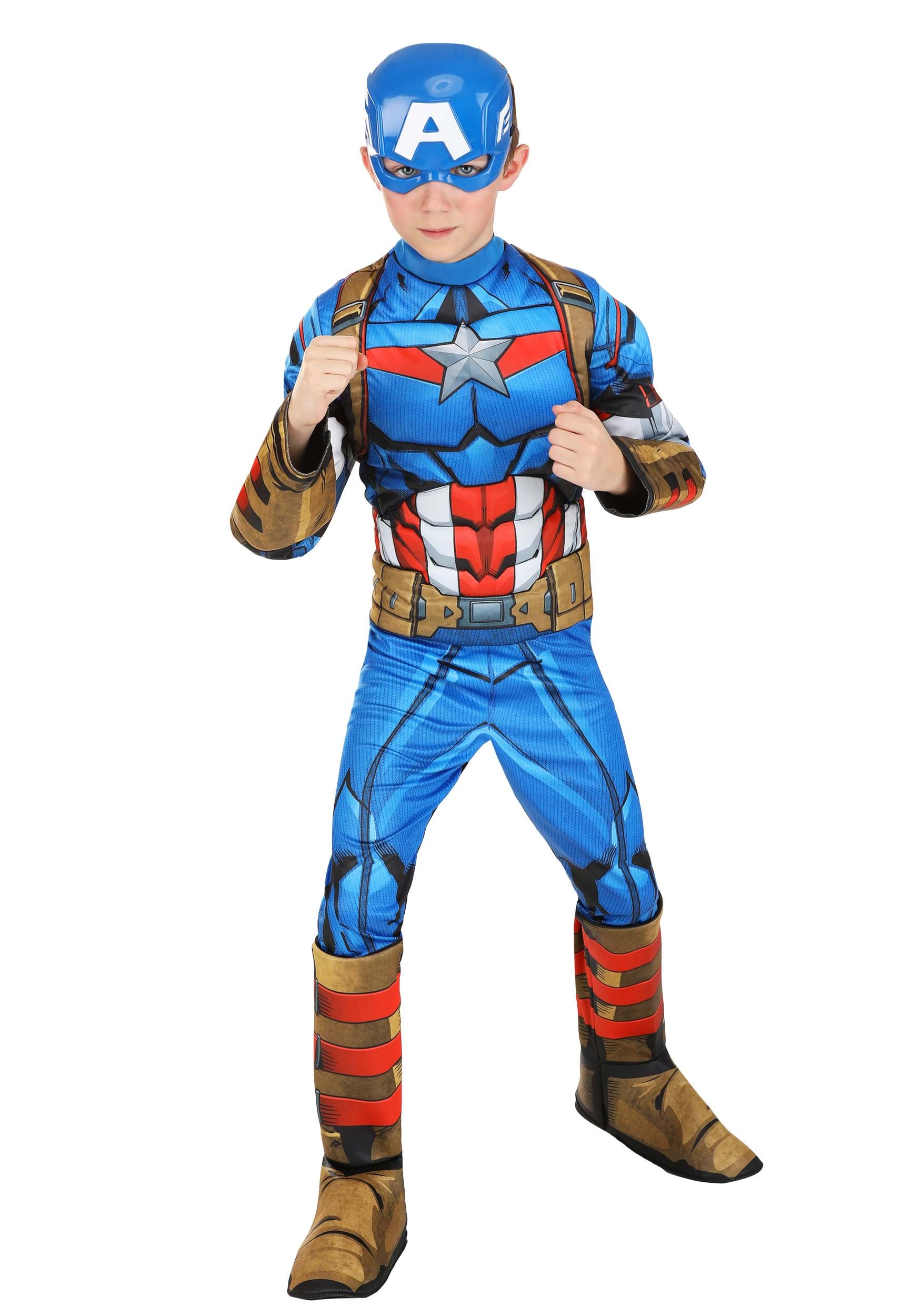 Photos - Fancy Dress Jazwares Captain America  Boy's Costume Blue/Red/Bei (Steve Rogers)