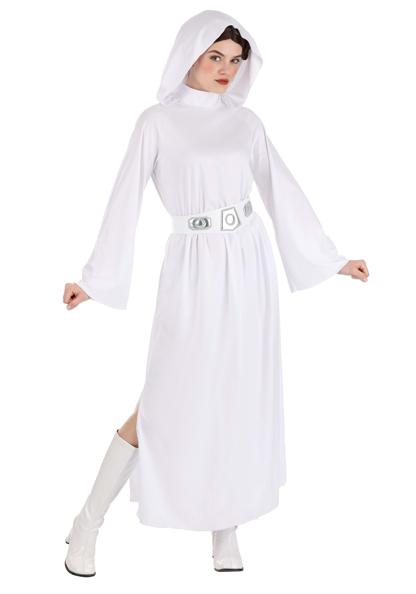 Photos - Fancy Dress Jazwares Princess Leia Hooded Costume for Adults White JWC1020 