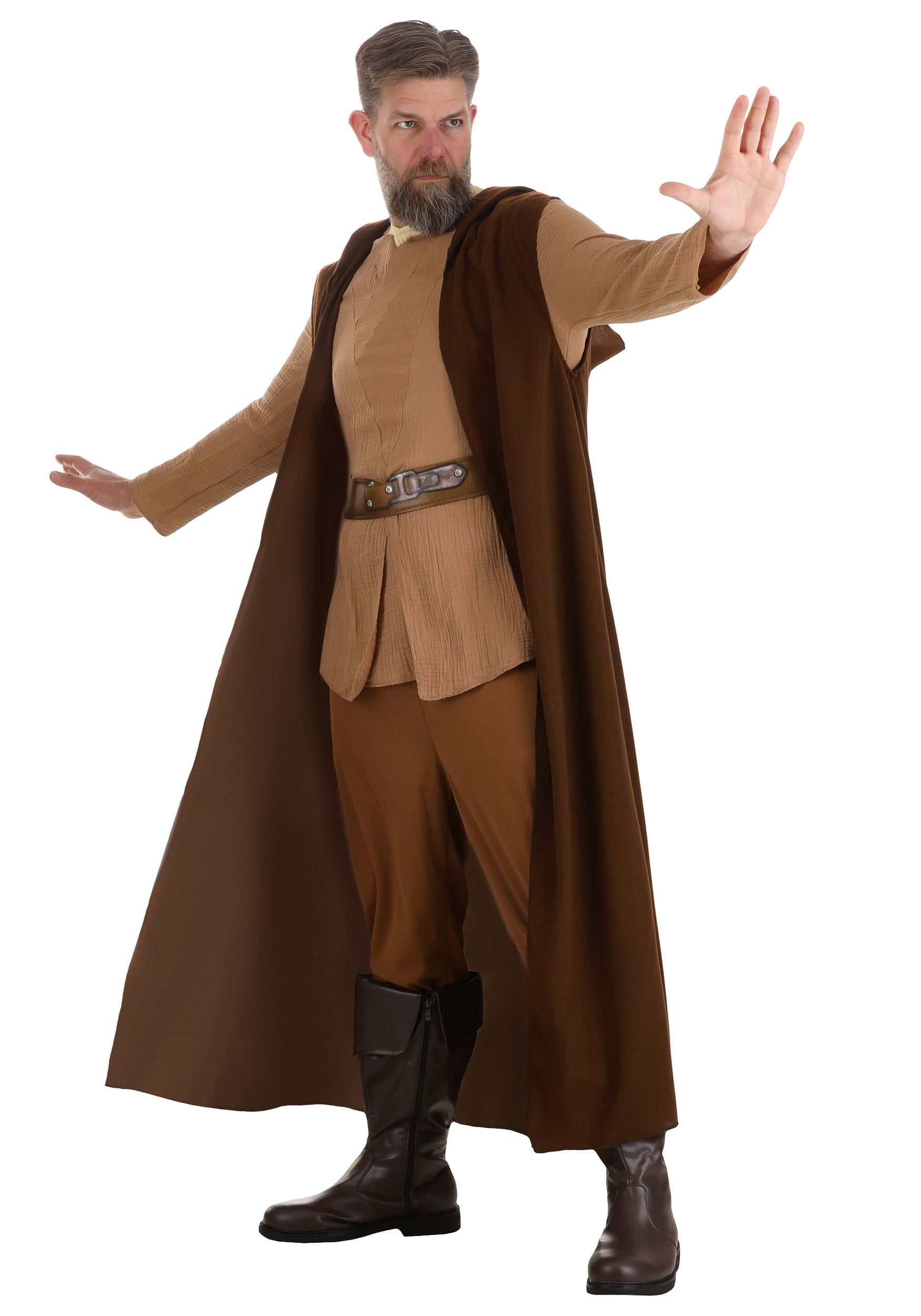 Photos - Fancy Dress Jazwares Obi-Wan Kenobi Adult Costume Brown/Yellow/Beige JWC1007 