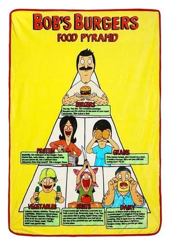 Bobs Burgers Food Pyramid Fleece Blanket