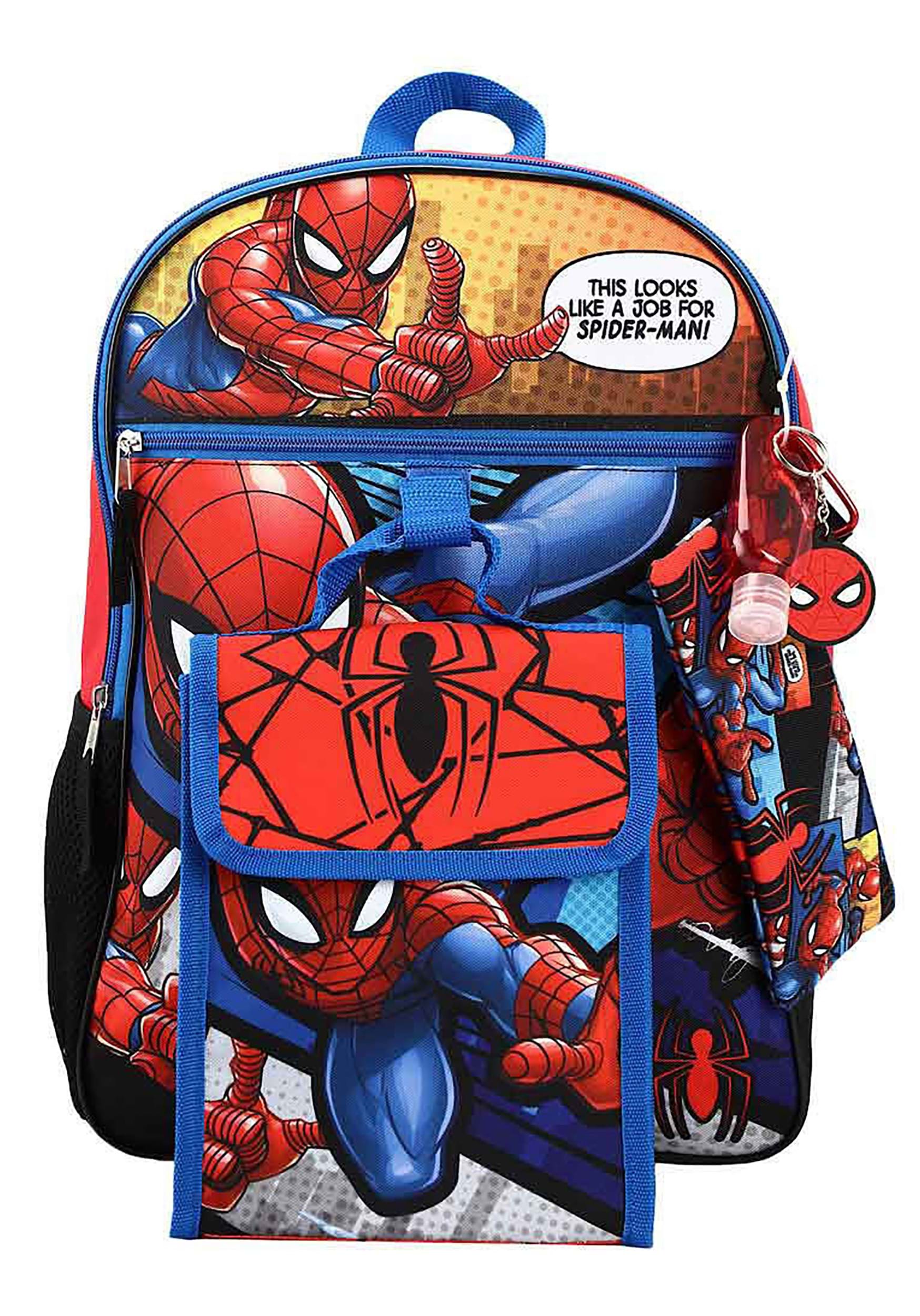 Marvel Spiderman Backpack Accessories 6 Piece Value Set for Boys