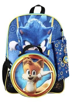 Sonic The Hedgehog 2 Logo 5 Pc Backpack Set