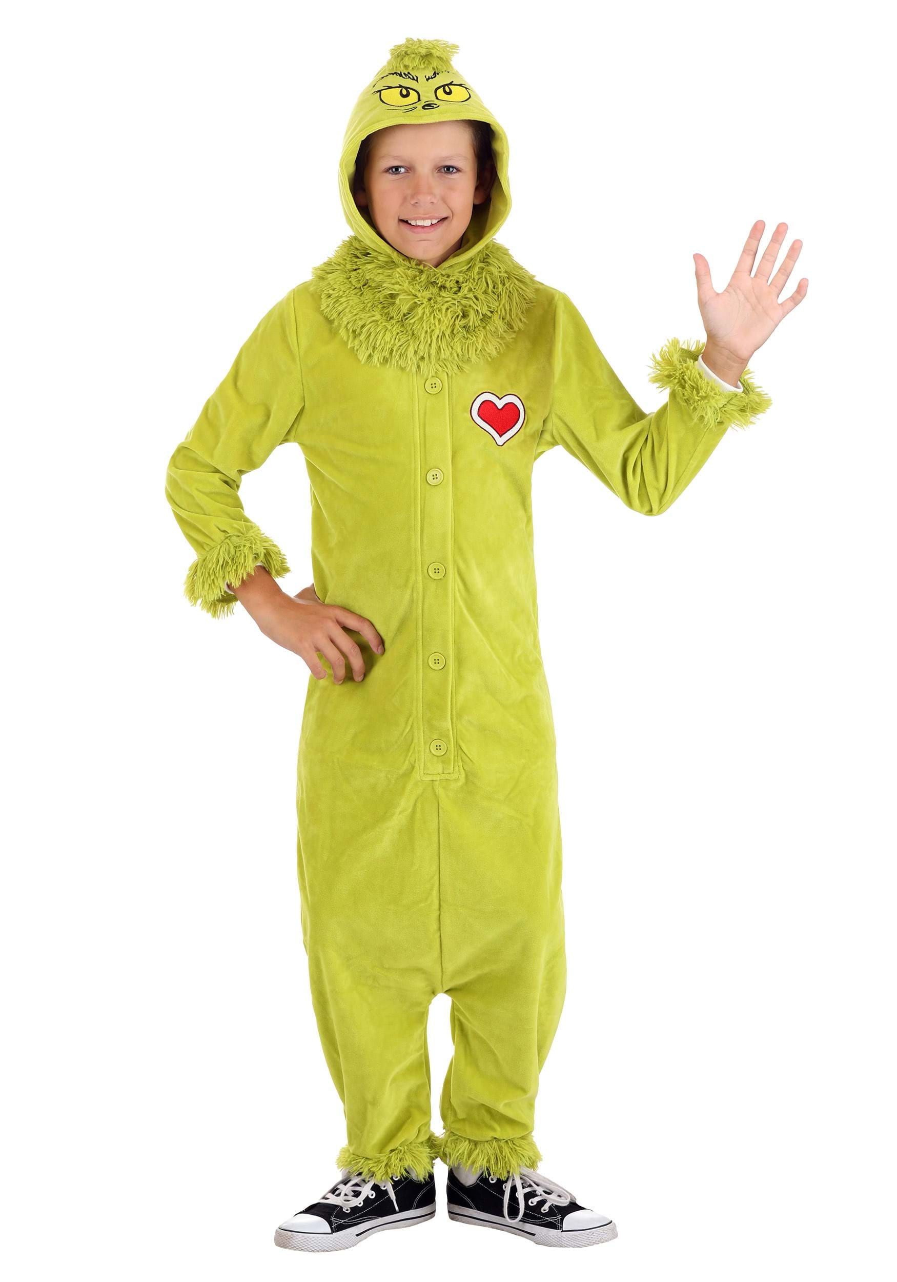 Photos - Fancy Dress FUN Costumes Kid's The Grinch Jumpsuit Costume | Dr. Seuss Costumes Green&