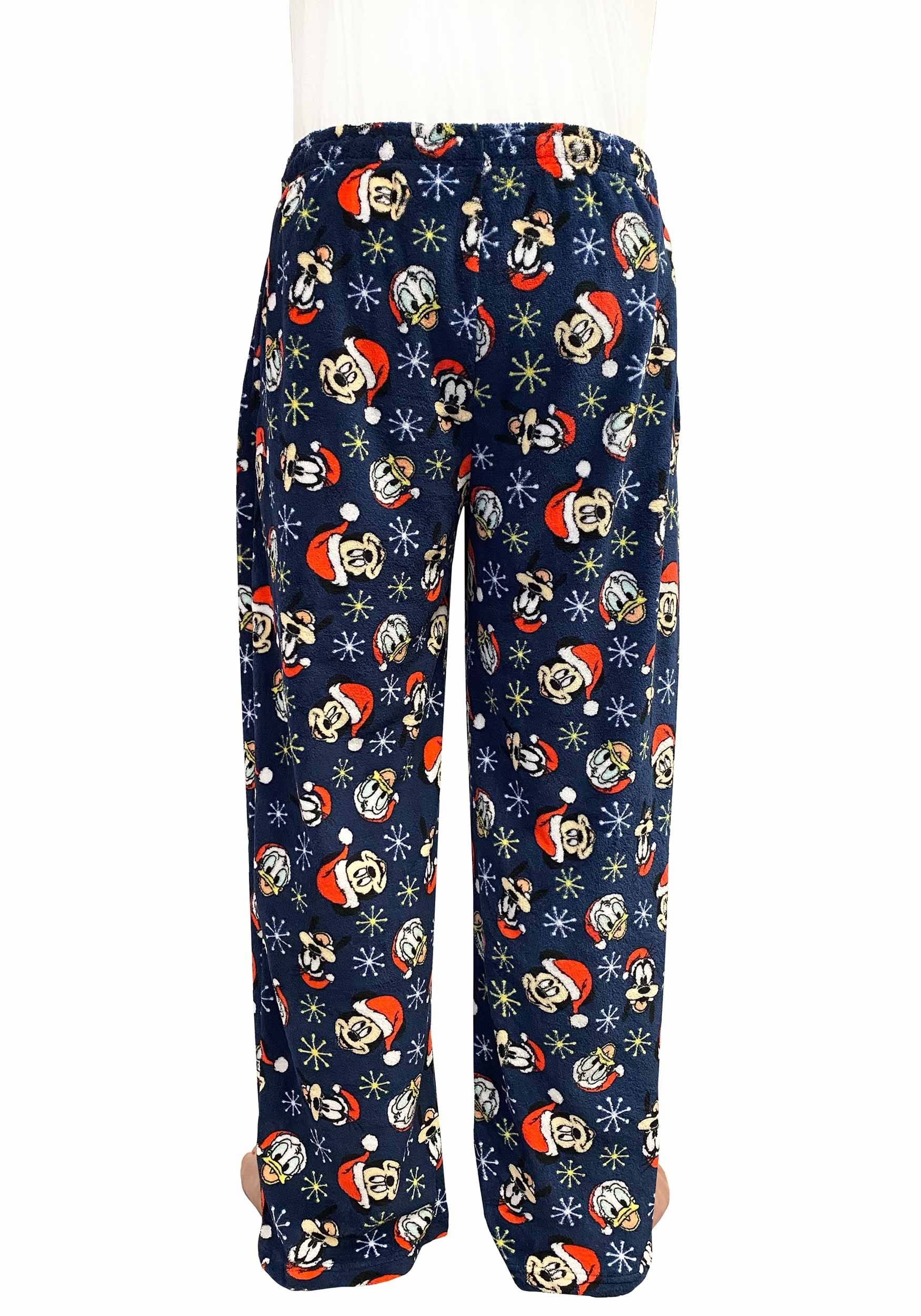 Mickey Mouse Goofy Donald Duck as Santa Ho Ho Ho Christmas Pajama Pant