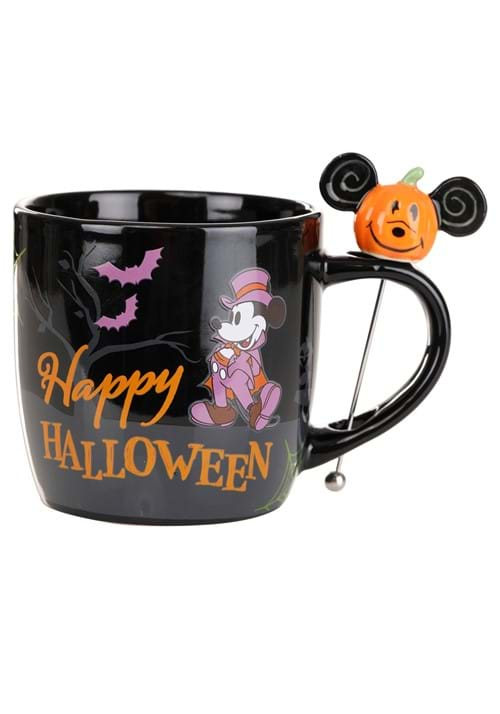 DISNEY MICKEY HAPPY HALLOWEEN BLACK STIRRER MUG