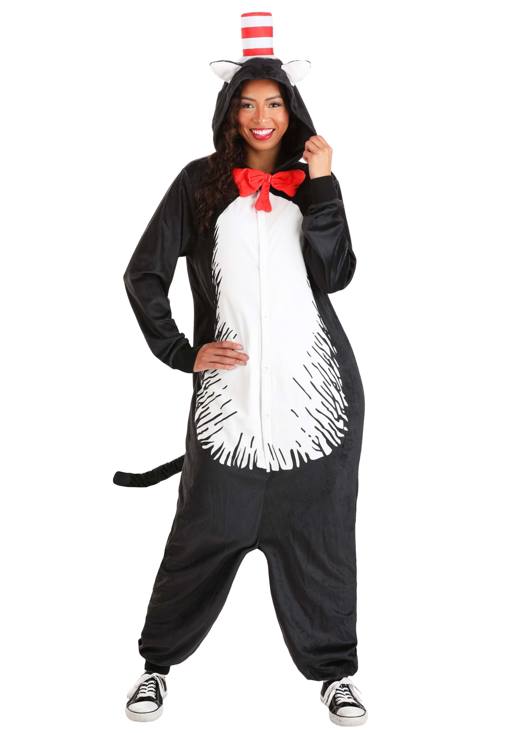 Dr. Seuss Cat in the Hat Adult Costume Onesie