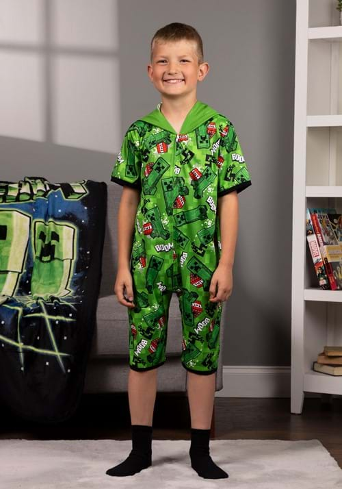 Kids Minecraft Creeper Romper