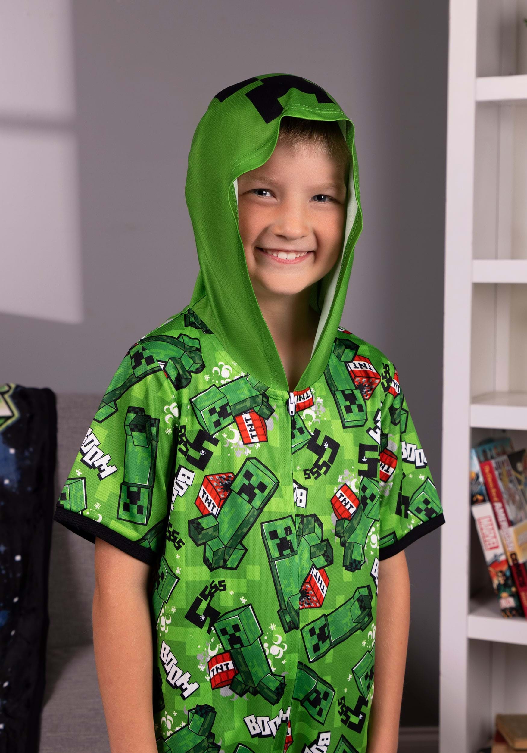 Minecraft Creeper Costume Boys Youth Sweatshirt Hoodie