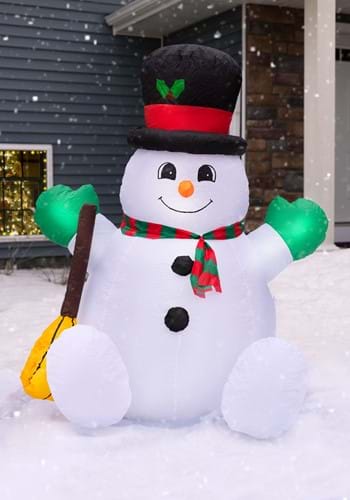 5FT Light Up Inflatable Happy Snowman Decoration