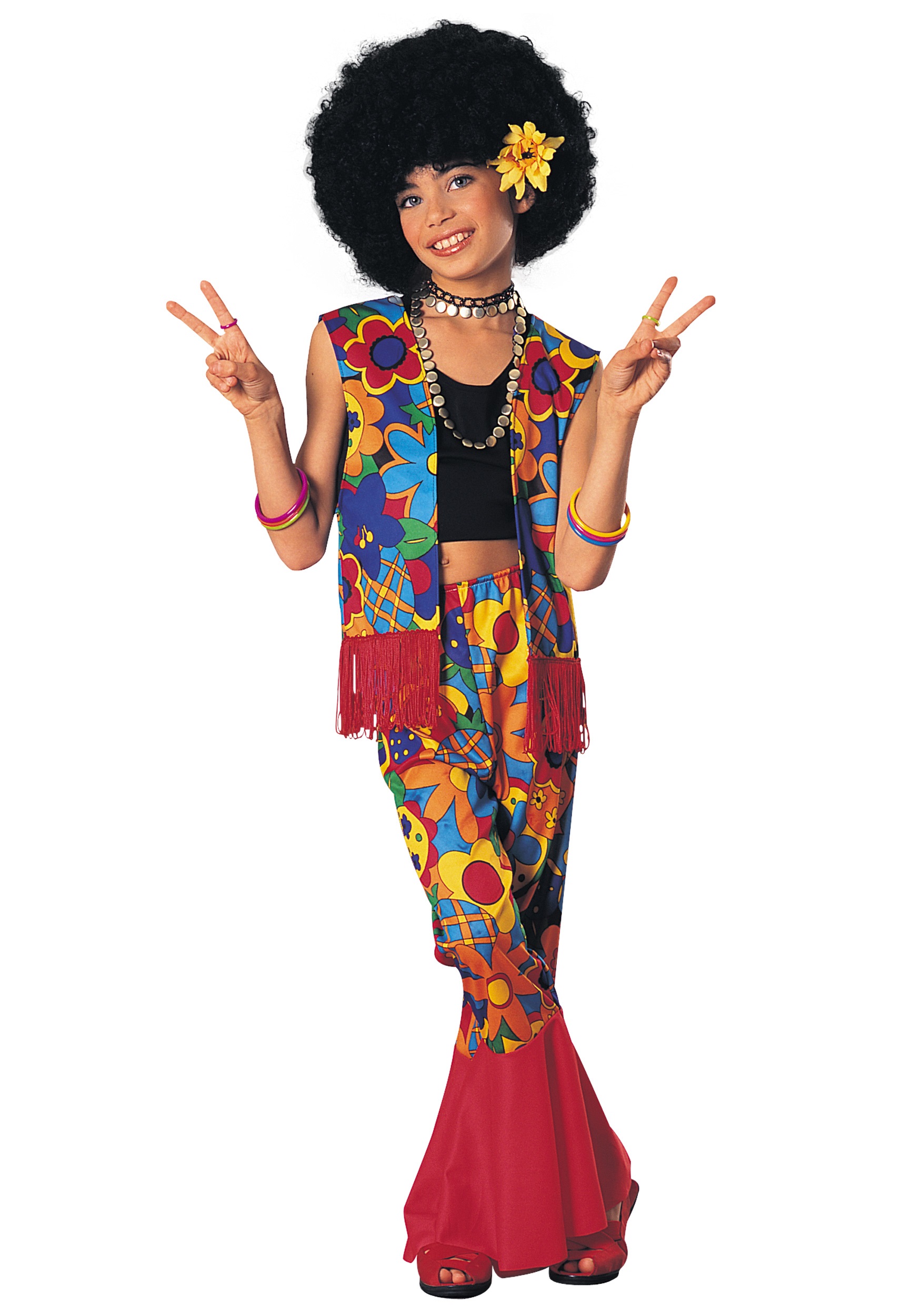 Girl's Peace Out Hippie Costume