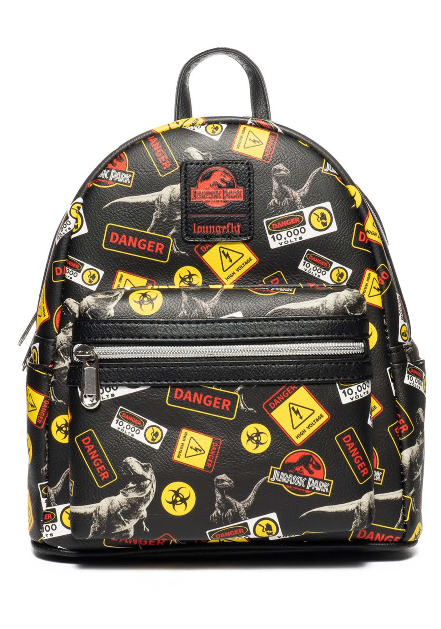 Jurassic Park Warning Signs Loungefly Mini Backpack