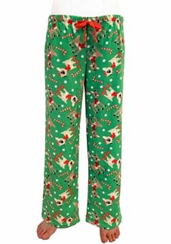 Adult Rudolph Clarice Cane Toss Plush Pajama Pants