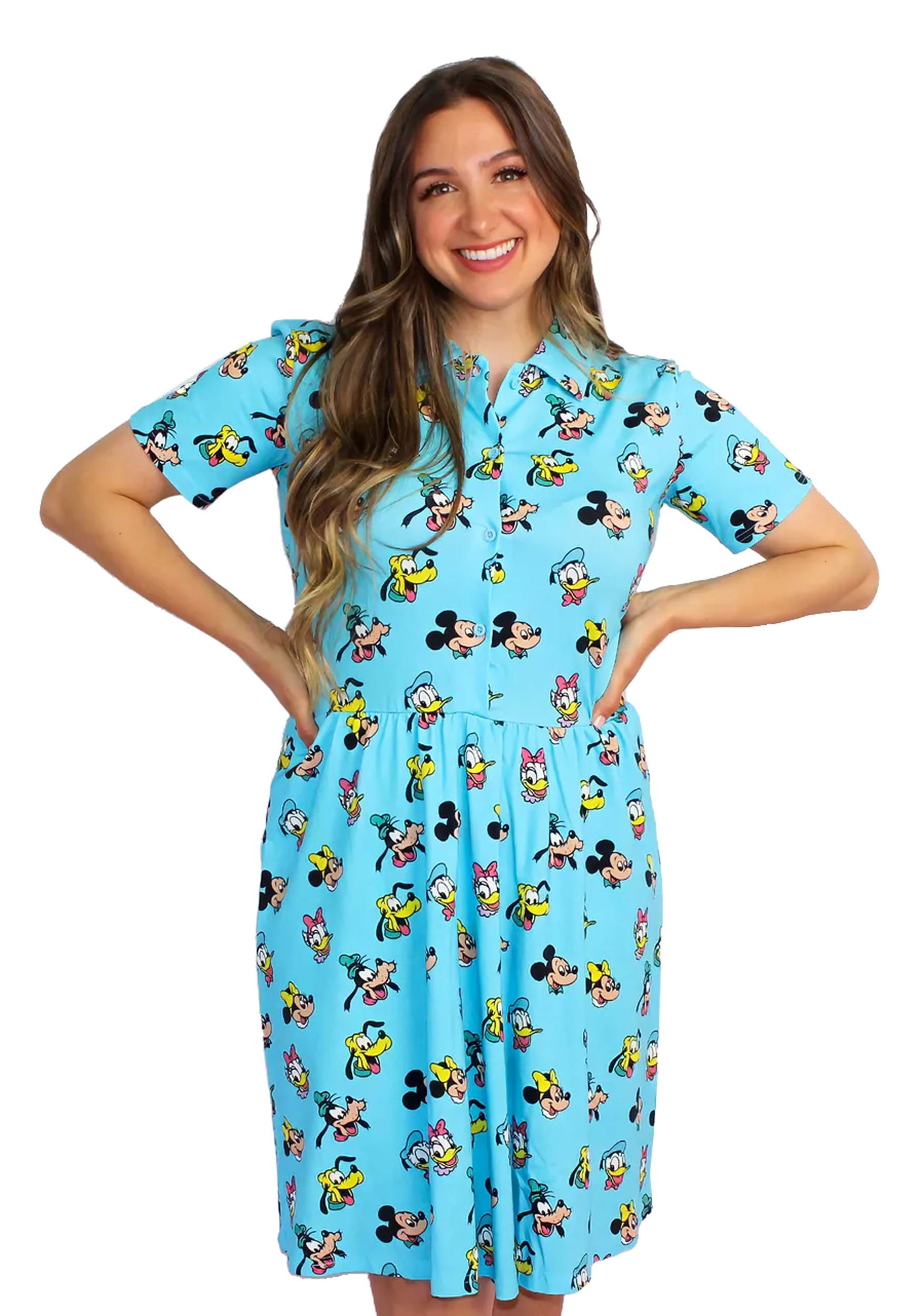 Mickey And Friends Cakeworthy Ladies Button Up Dress