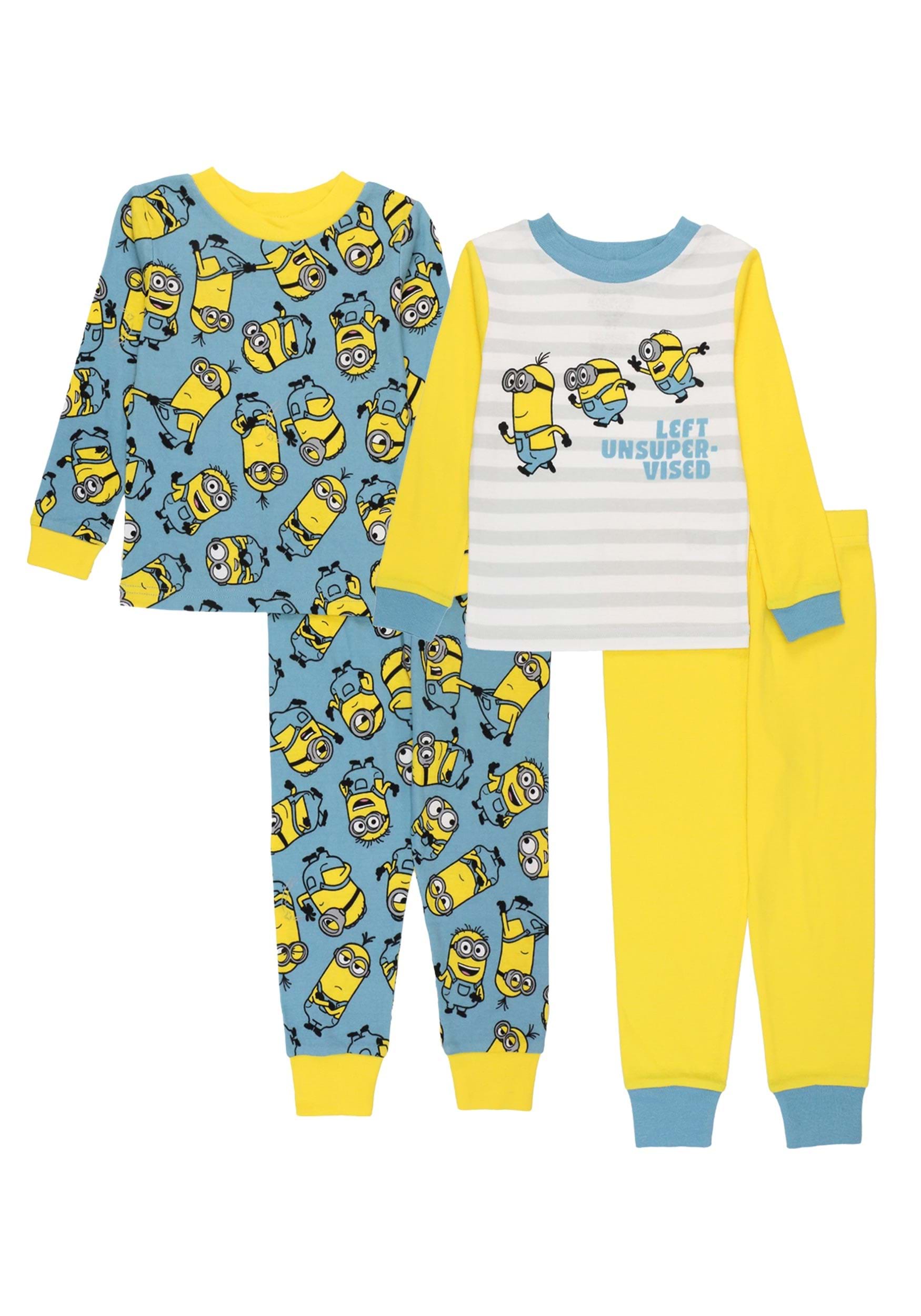 Discreet banner stopcontact Toddler Boys 4 Piece Unsupervised Minions Pajama
