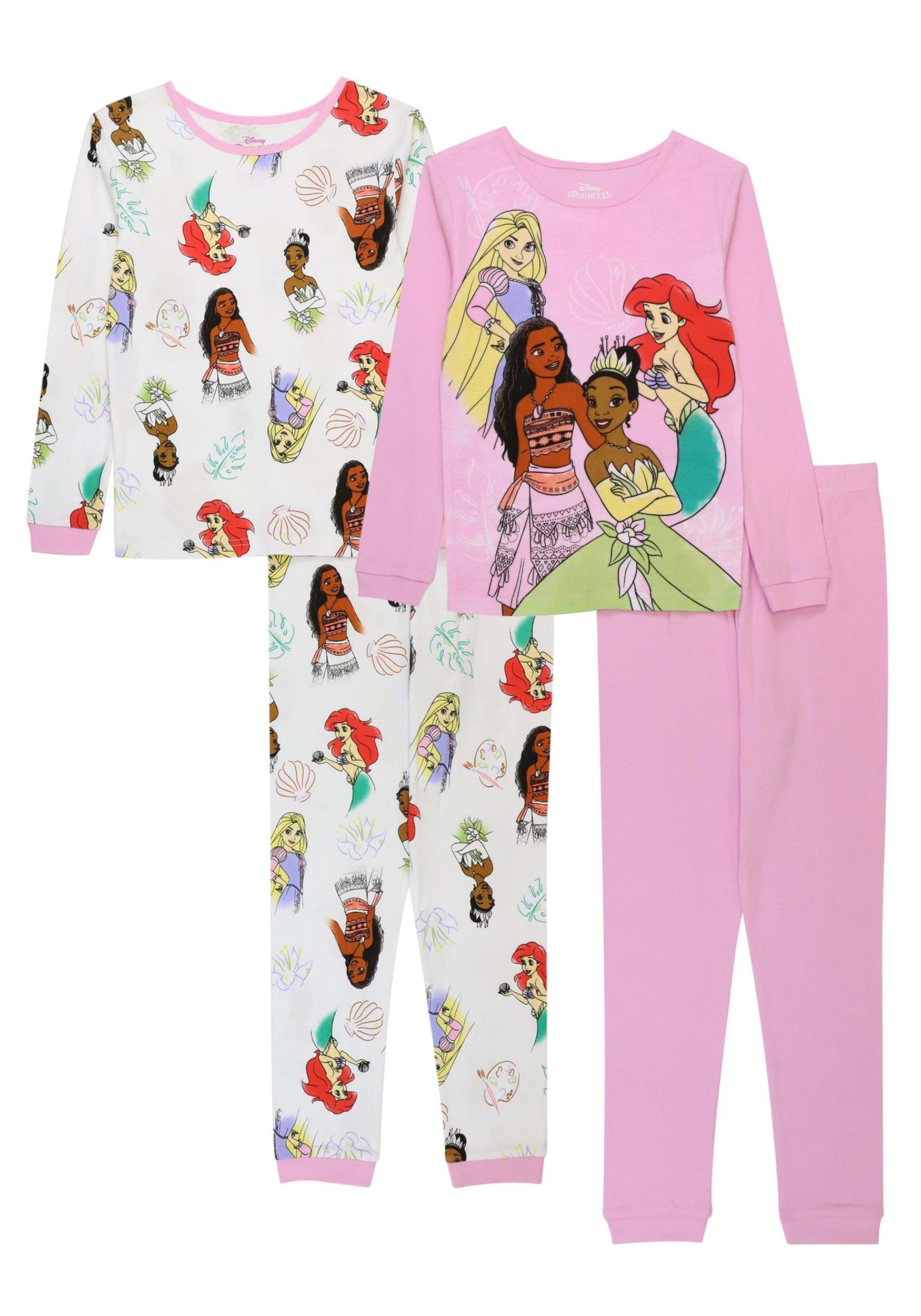 4 Piece Girls Disney Princess Sketch Pajama Set | Disney PJs