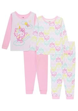 Toddler Girls 4 Piece Hello Kitty Unicorn Pajama Set