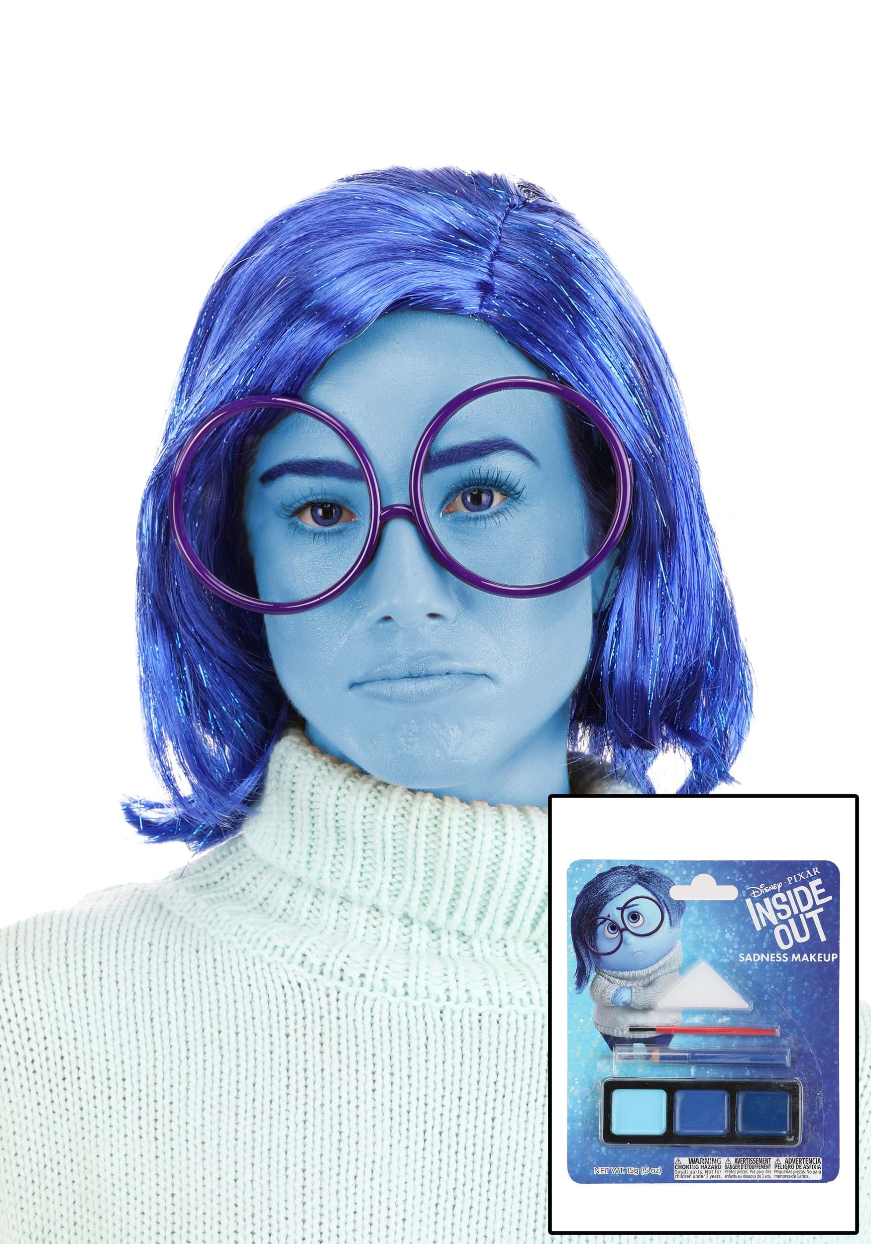 Inside Out Sadness Wig & Glasses Kit