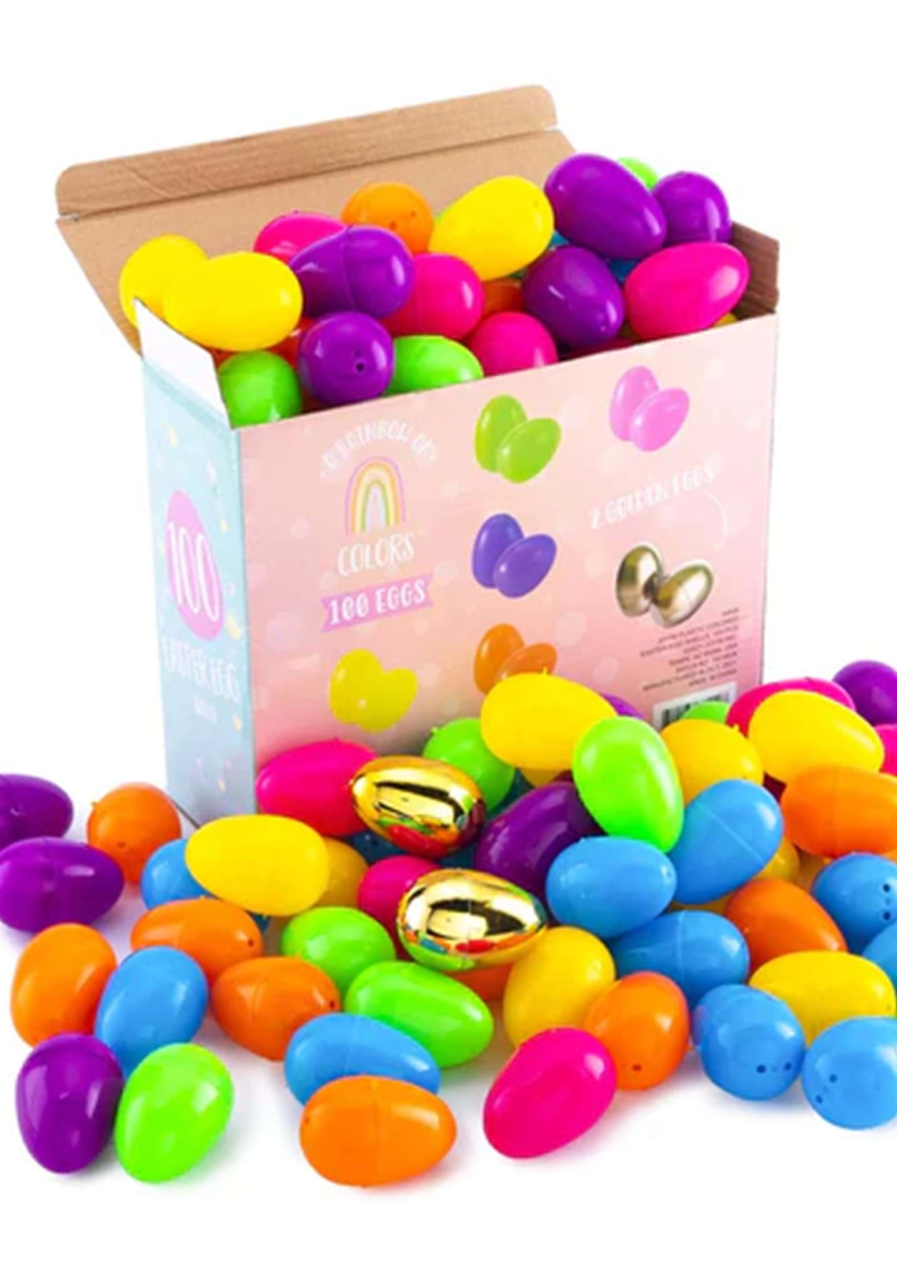 100 Piece Classic Colorful Egg Shells | Easter Egg Hunt Accessories