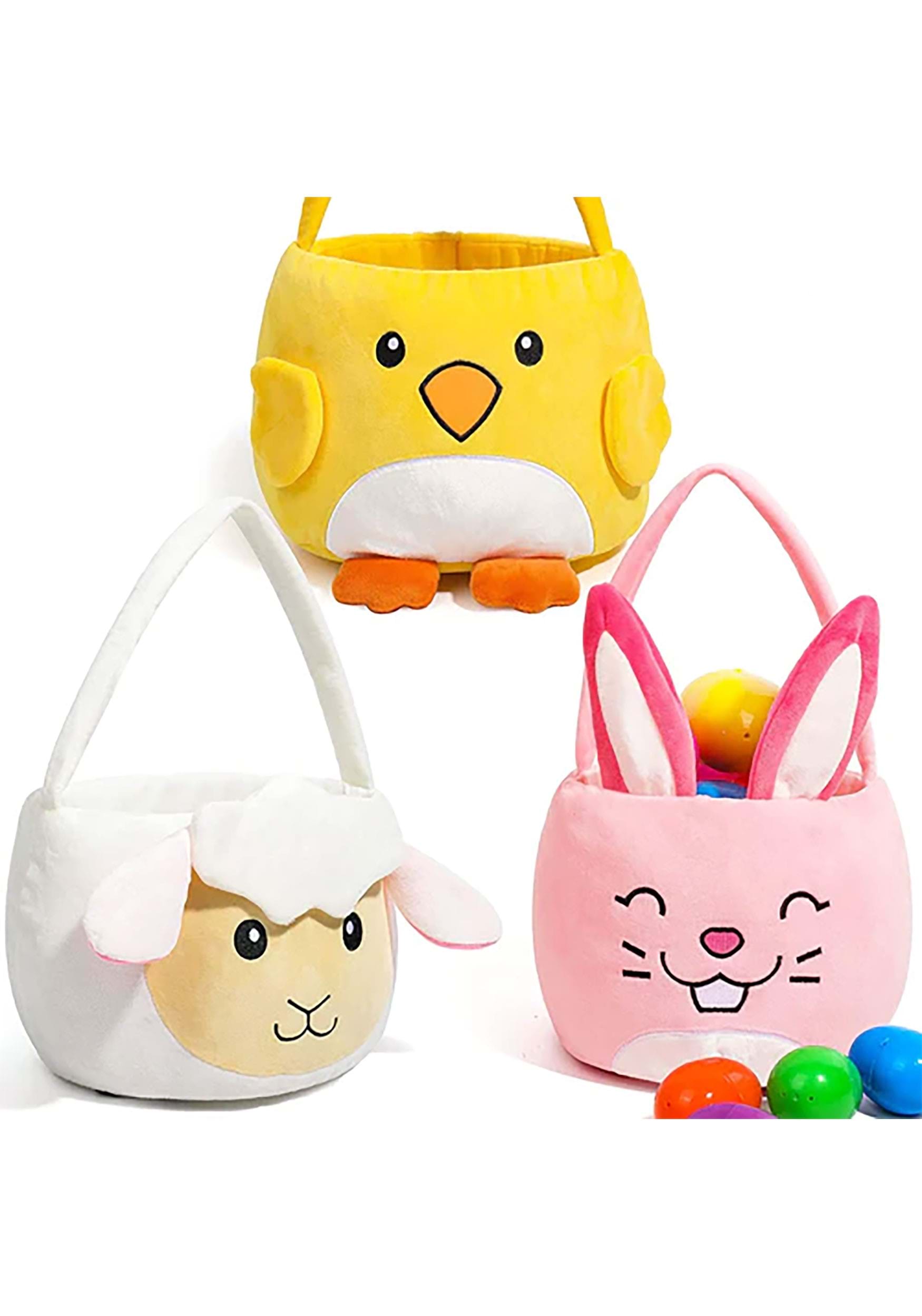 3 Pack Chicken, Bunny and Sheep Basket Set | Easter Baskets