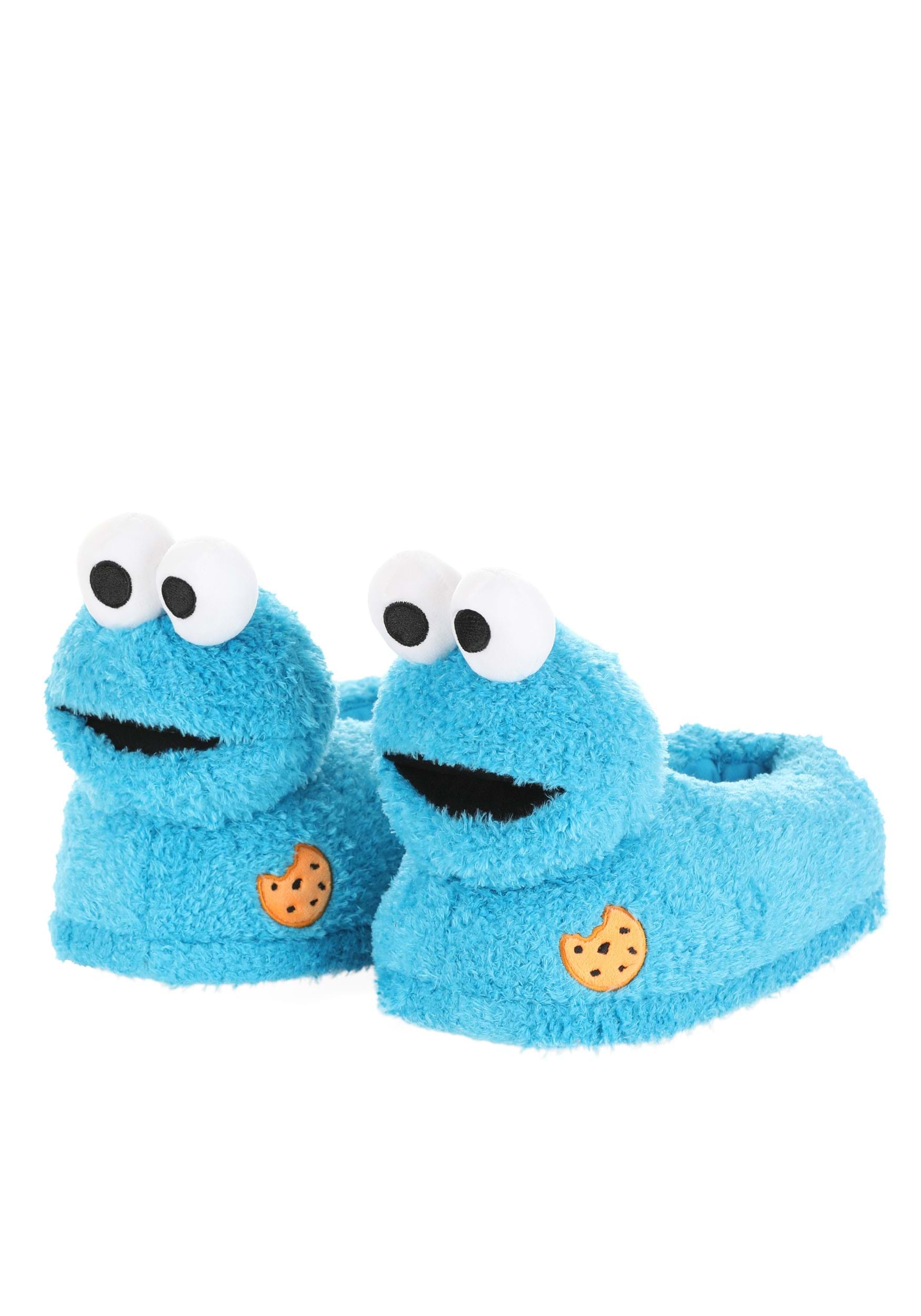 Cookie Monster Adult Plush Slippers