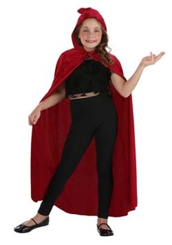 Red Velvet Hooded Kids Cape