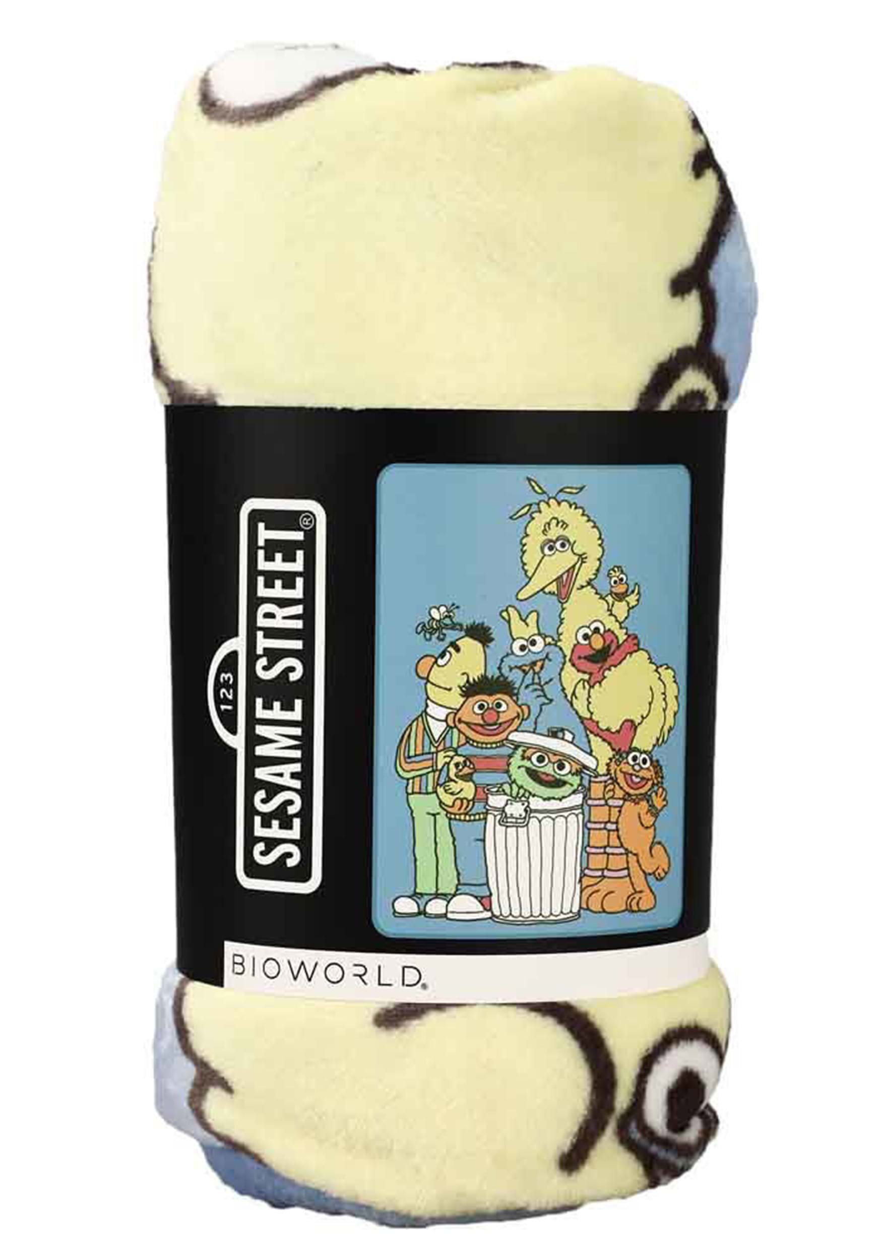 sesame street characters fleece throw blanket