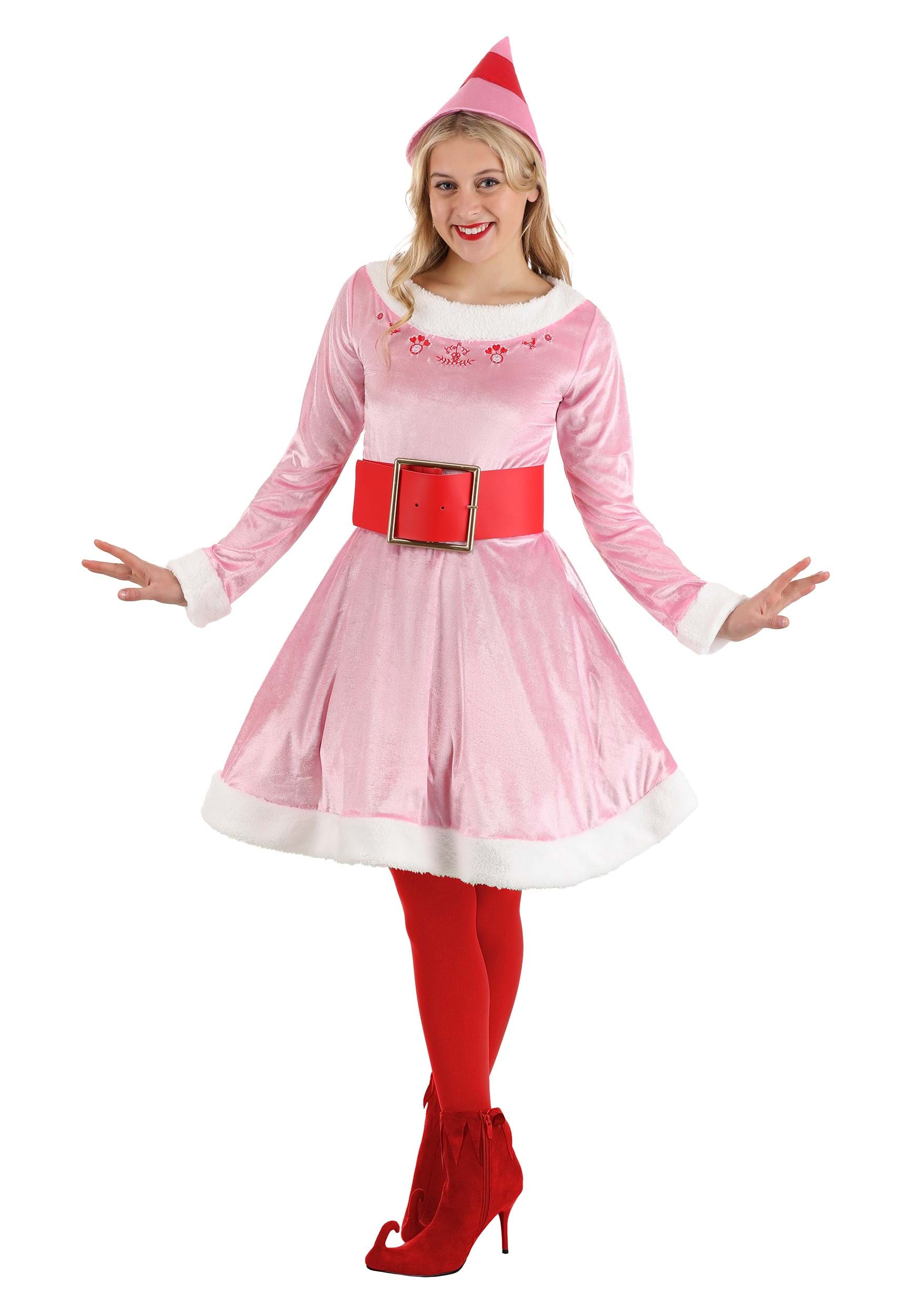 Photos - Fancy Dress ELF Jerry Leigh  Adult Jovie Costume | Movie Costumes Pink/Red/Whit 