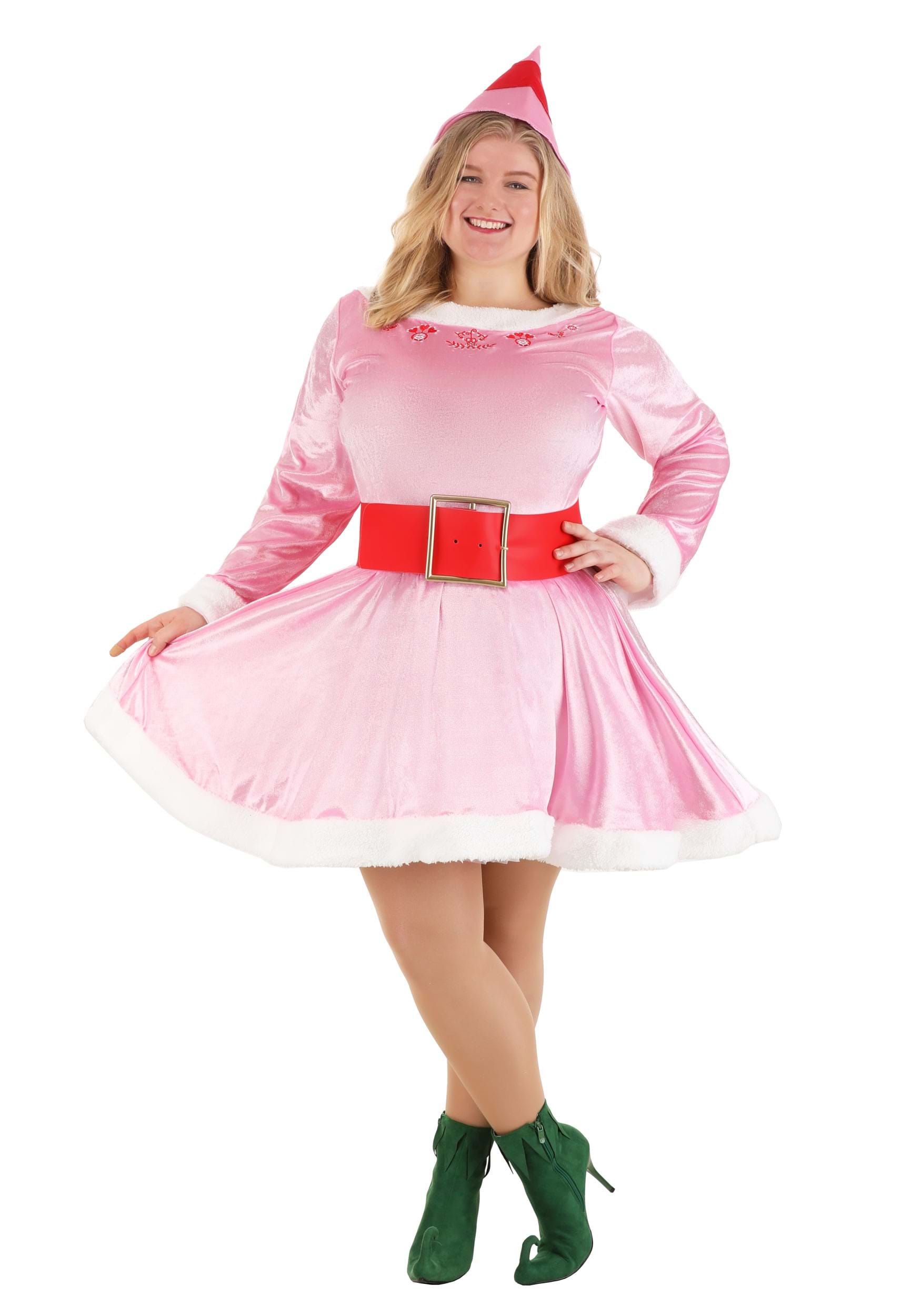 Photos - Fancy Dress ELF Jerry Leigh Plus Size  Jovie Costume | Movie Costumes Pink/Red/ 