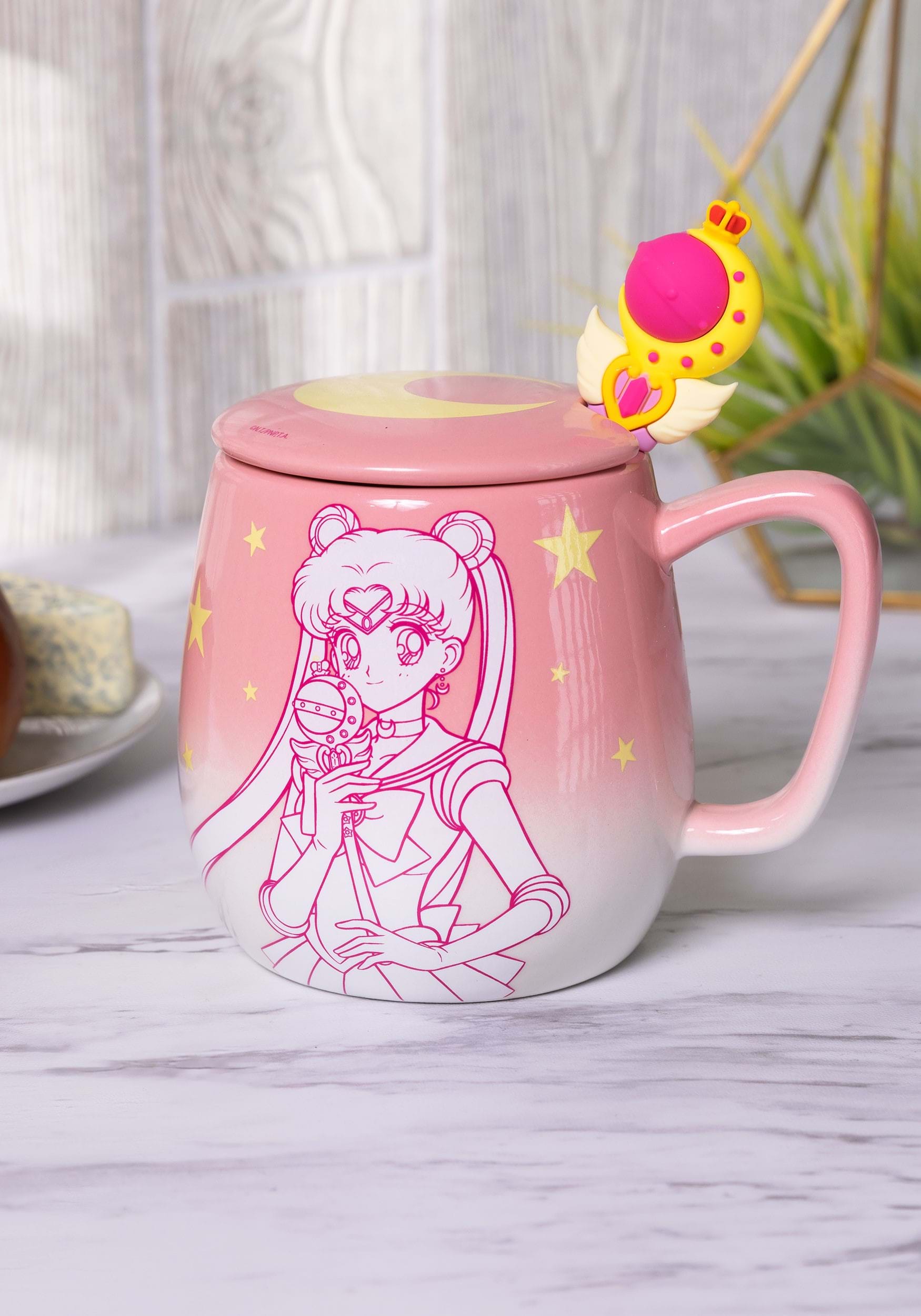 Sailor Moon Pink Ombre 16oz Mug with Molded Spoon