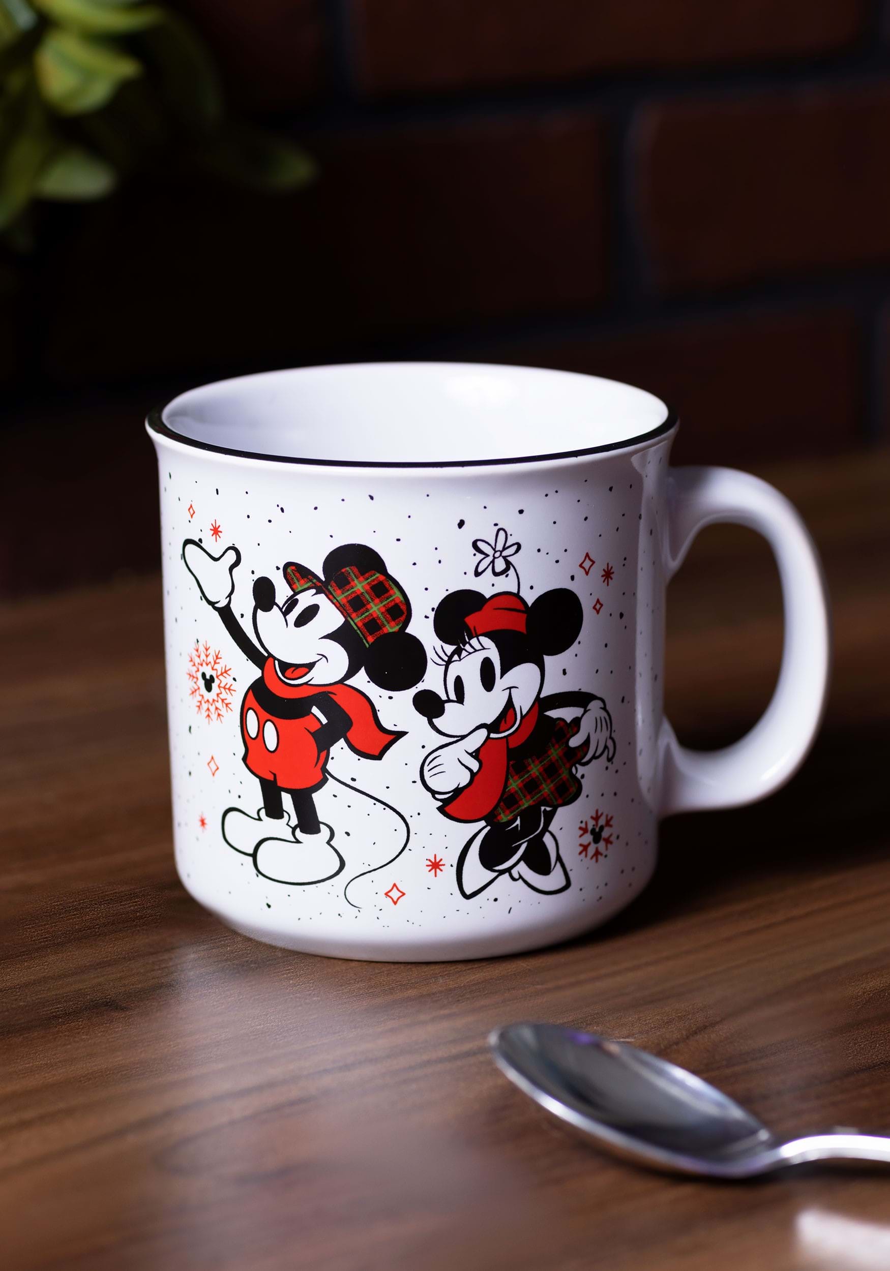 Disney Holiday Mickey and Minnie 2pc 20oz Stemless Glasses
