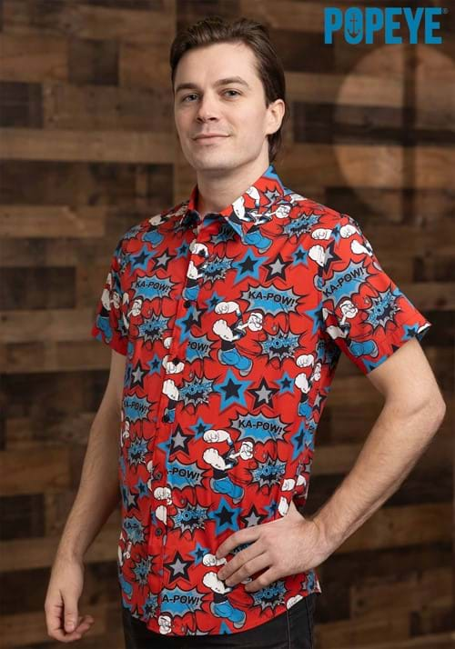 Adult Popeye AOP Button Up Shirt