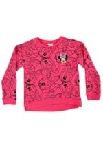 Girls Pink Minnie Mouse AOP Embroidered Sweatshirt Alt 1